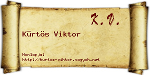 Kürtös Viktor névjegykártya