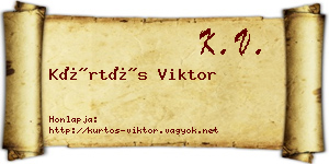Kürtös Viktor névjegykártya